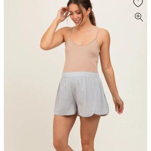 Gray Pleated Maternity Active Shorts